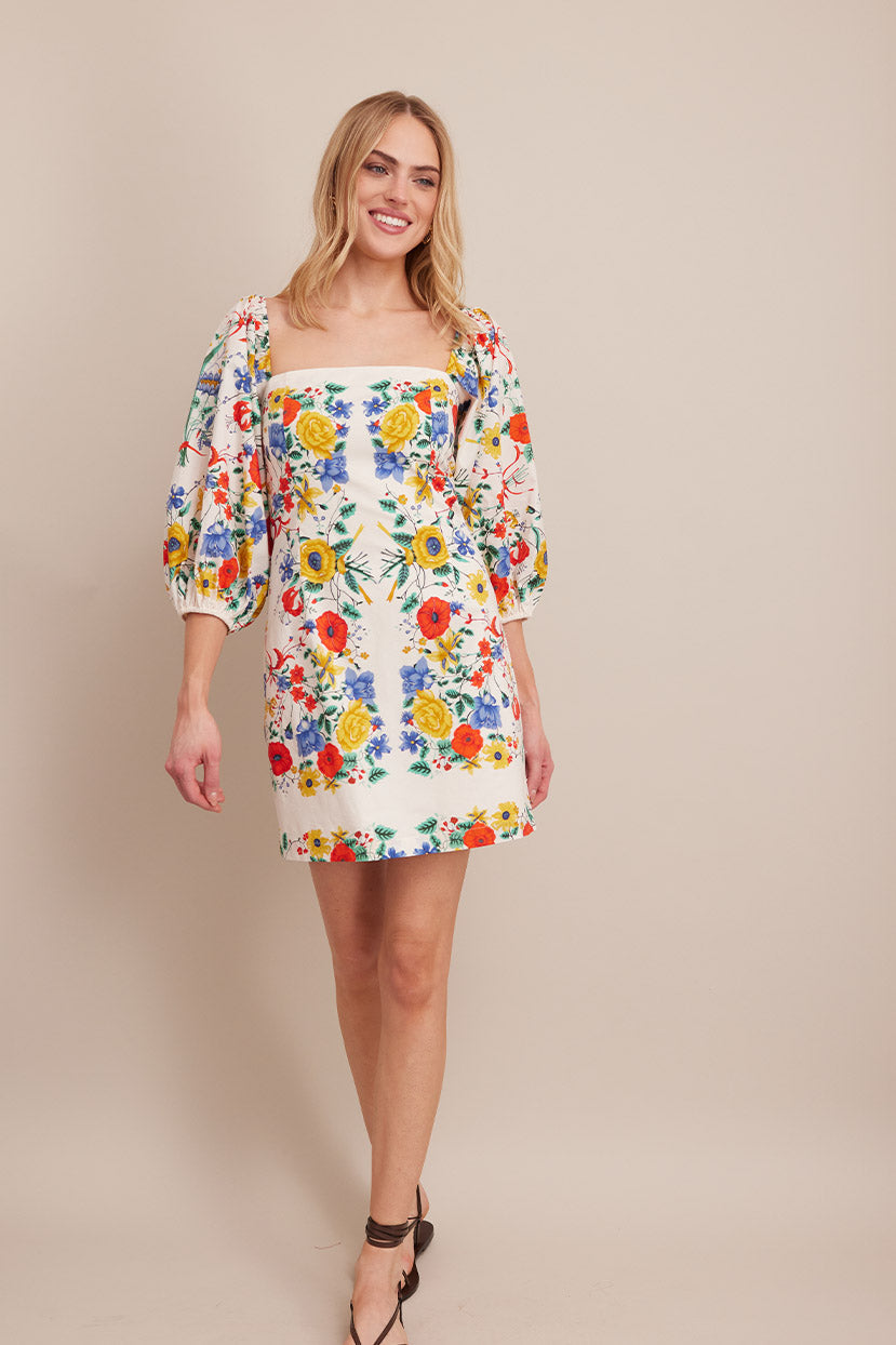 Montauk Dress | Flora Scarf Turtledove