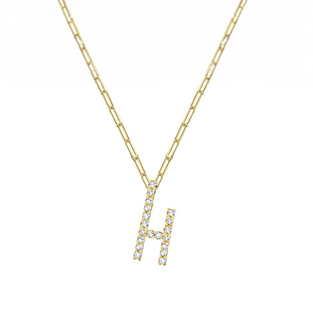 The Iced Out Reda Letter Necklace | 18KT Gold Vermeil