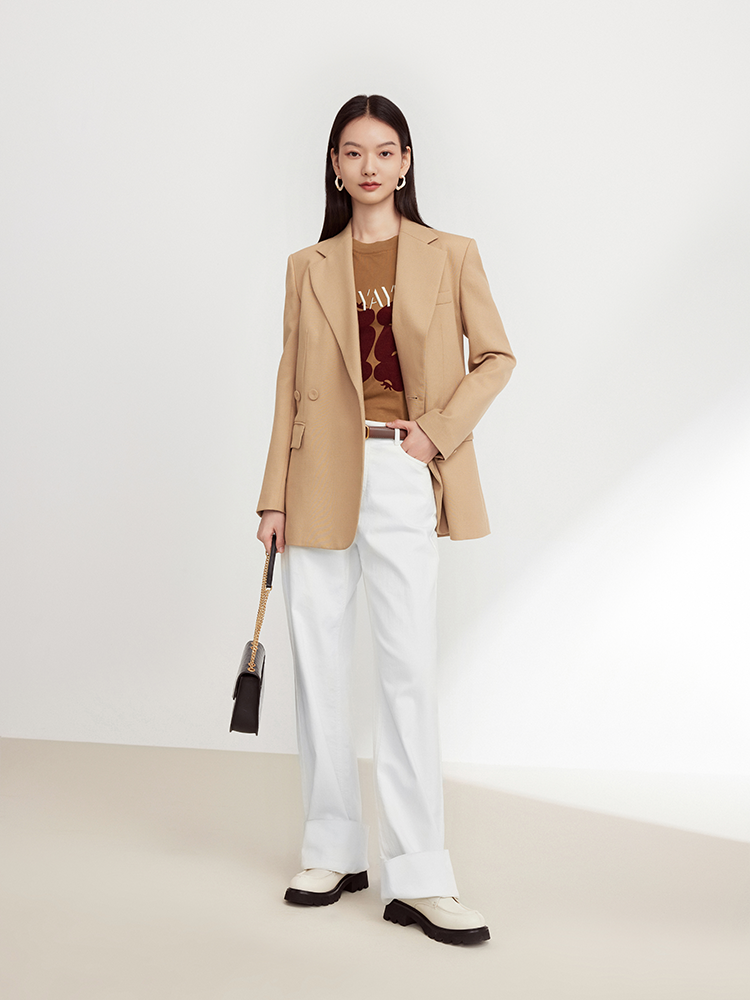 Straight-Leg Wide-Leg Jeans | White