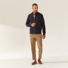 Mens | Chase Suede Bomber Jacket | Navy