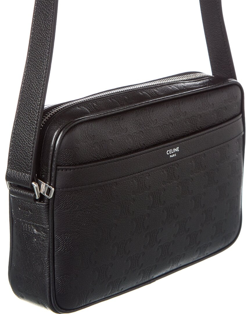 CELINE | Womens | Medium Triomphe Leather Crossbody | Black
