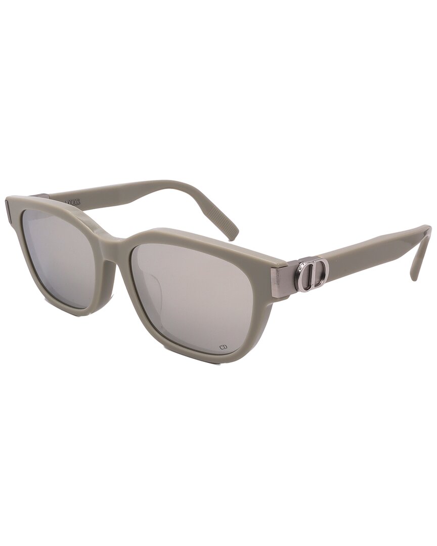 Dior | Mens | CD ICON S1F 56mm Sunglasses | Shiny Beige | Grey Mirrored Lens