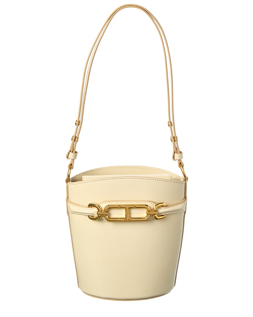 Tom Ford | Womens | Logo Small Leather Bucket Bag | Beige