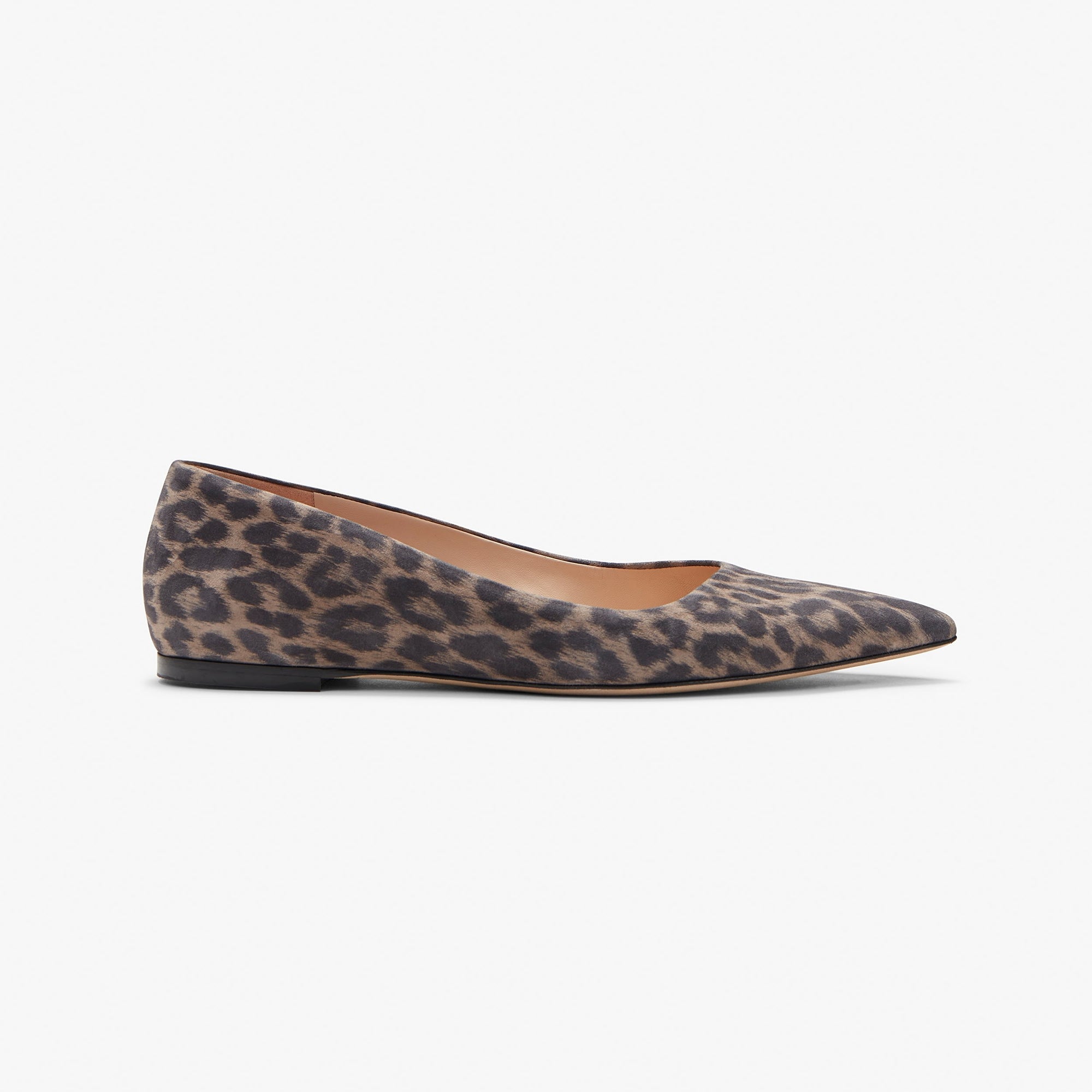 Women | Rowan Flat - Leopard Suede | Taupe x Black