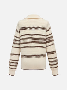 Yak Wool Ethnic-Style Zippered Collar Coat | Beige