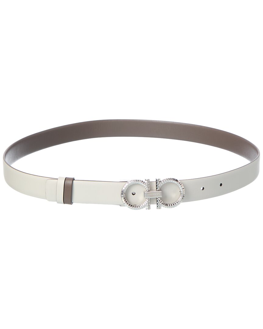 Ferragamo | Womens | Gancini Reversible Leather Belt | Brown/White