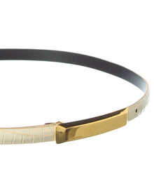 Tom Ford | Womens | 0.6in Wide Leather Belt | White