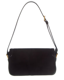Tom Ford | Womens | Leather & Velvet Shoulder Bag | Black