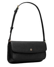 Tory Burch | Womens | Leather Flap Shoulder Bag | Black