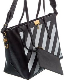 Off-White | Womens | Diagonal Leather Tote | Black