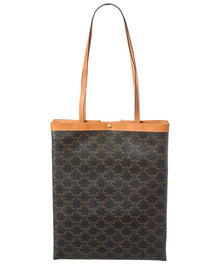 CELINE | Womens | Triomphe Medium Canvas & Leather Tote | Brown