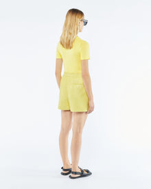 Womens | Brenna Okobor Alt-Leather Shorts | Yellow