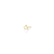 14K Recycled Gold Ripple Stud Earring- Demi Pavé on a white background