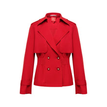 Waist Belted Short Trench Coat | Red