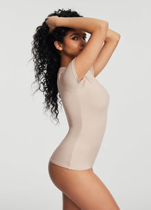 Short Sleeve Crew Neck Top | Oat Milk