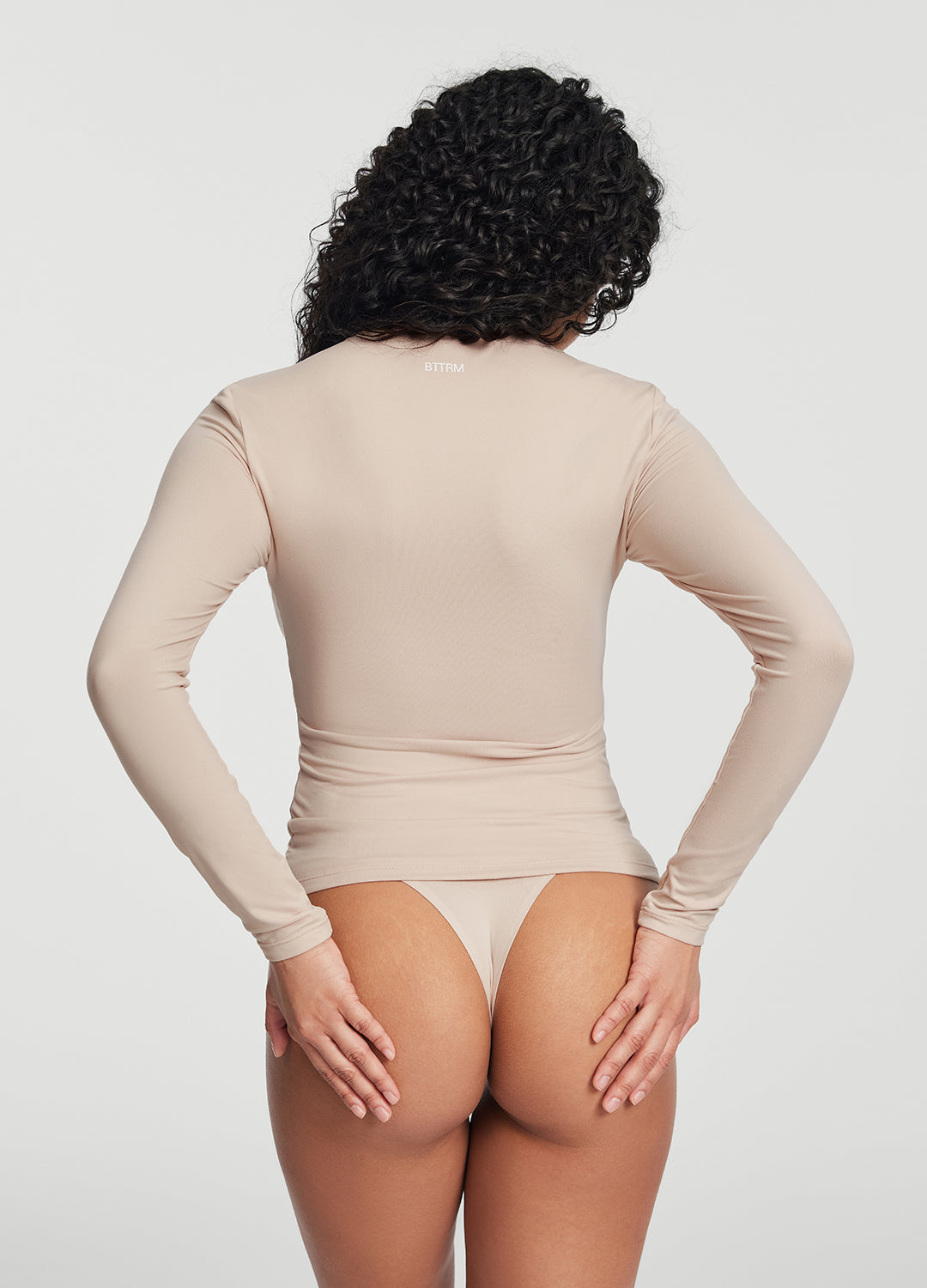 Quarter Zip Long Sleeve Top | Oat Milk