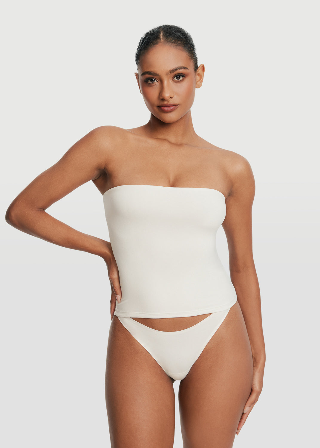 Seamless Full-Length Tube Top | White