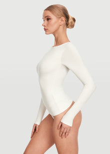 Crew Neck Long Sleeve Top | White