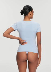 Short Sleeve Crew Neck Top | Sky Blue