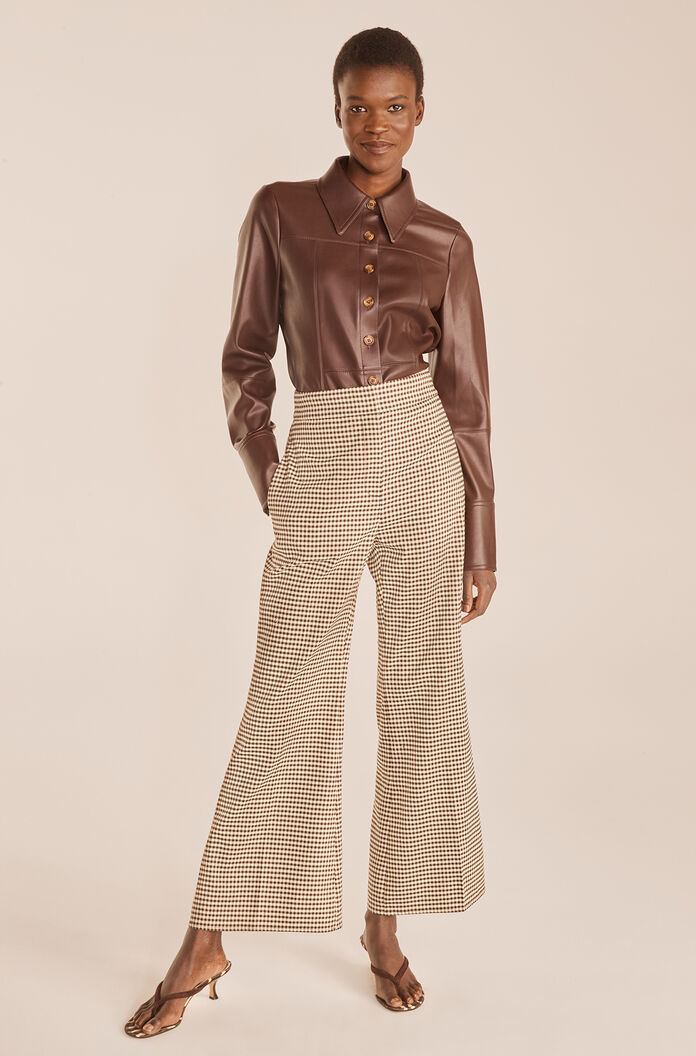 Check Flare Pant | Spring Check Espresso Combo
