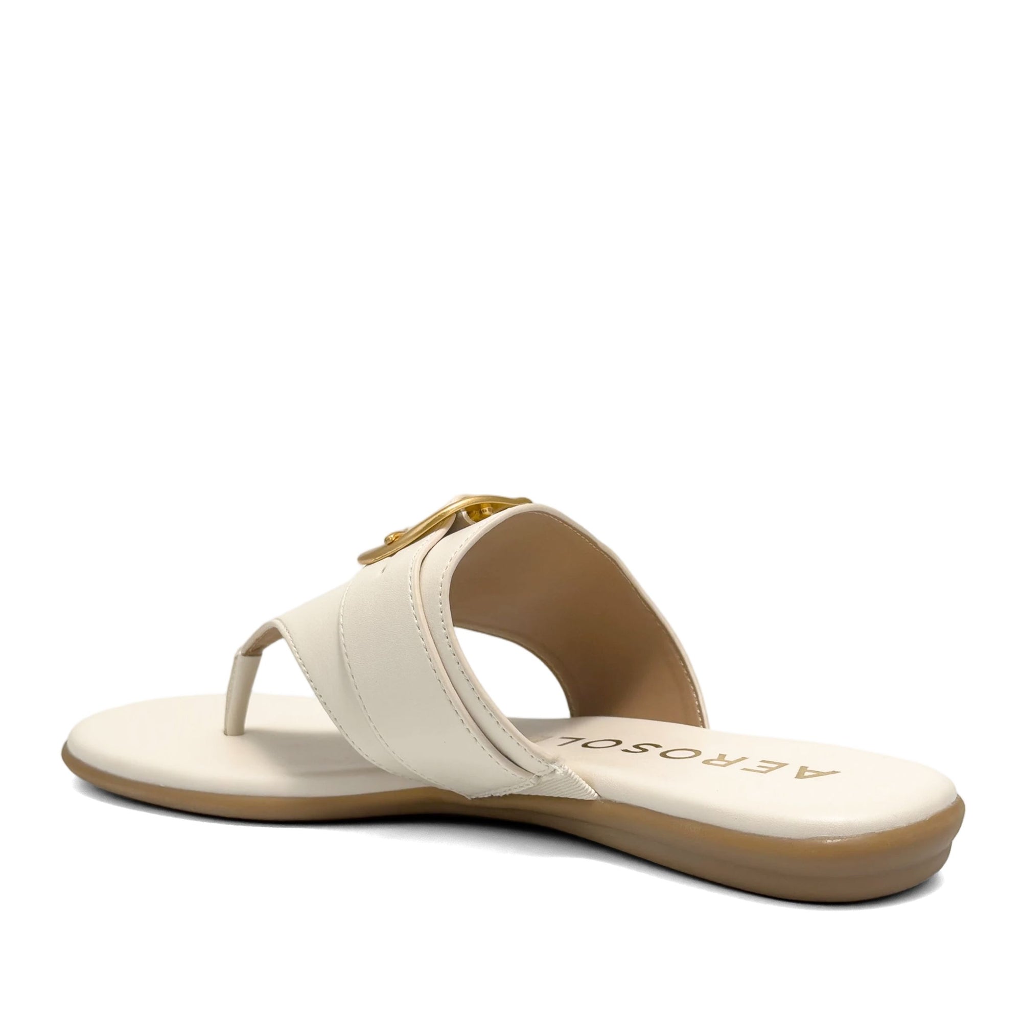 Glitz Sandal Flat | Eggnog Faux Nappa