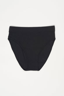 Pointelle High Leg Brief | Black