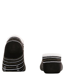 Womens | Stripe Shimmer Sneaker Socks | Black