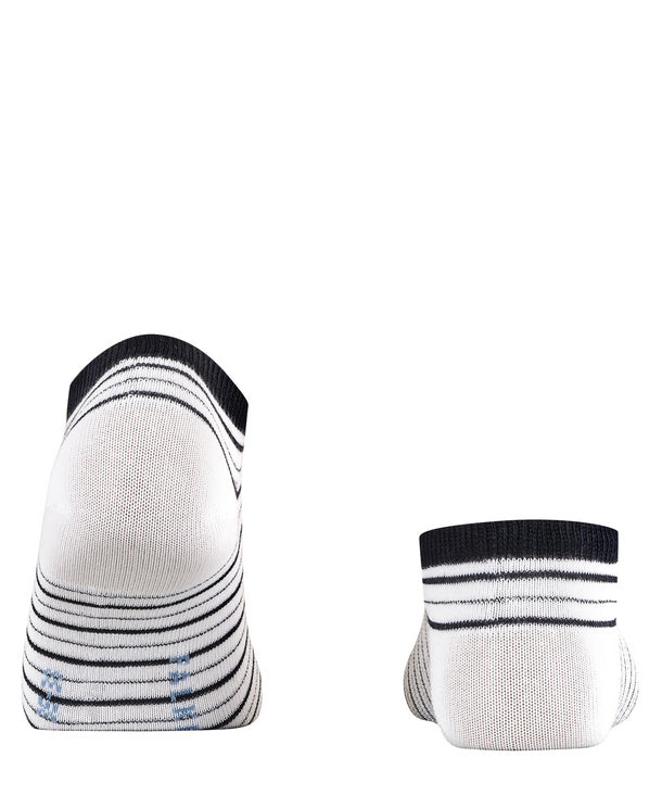 Womens | Stripe Shimmer Sneaker Socks | White