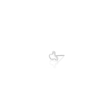 14K Recycled white Gold Ripple Stud Earring- Demi Pavé on a white background