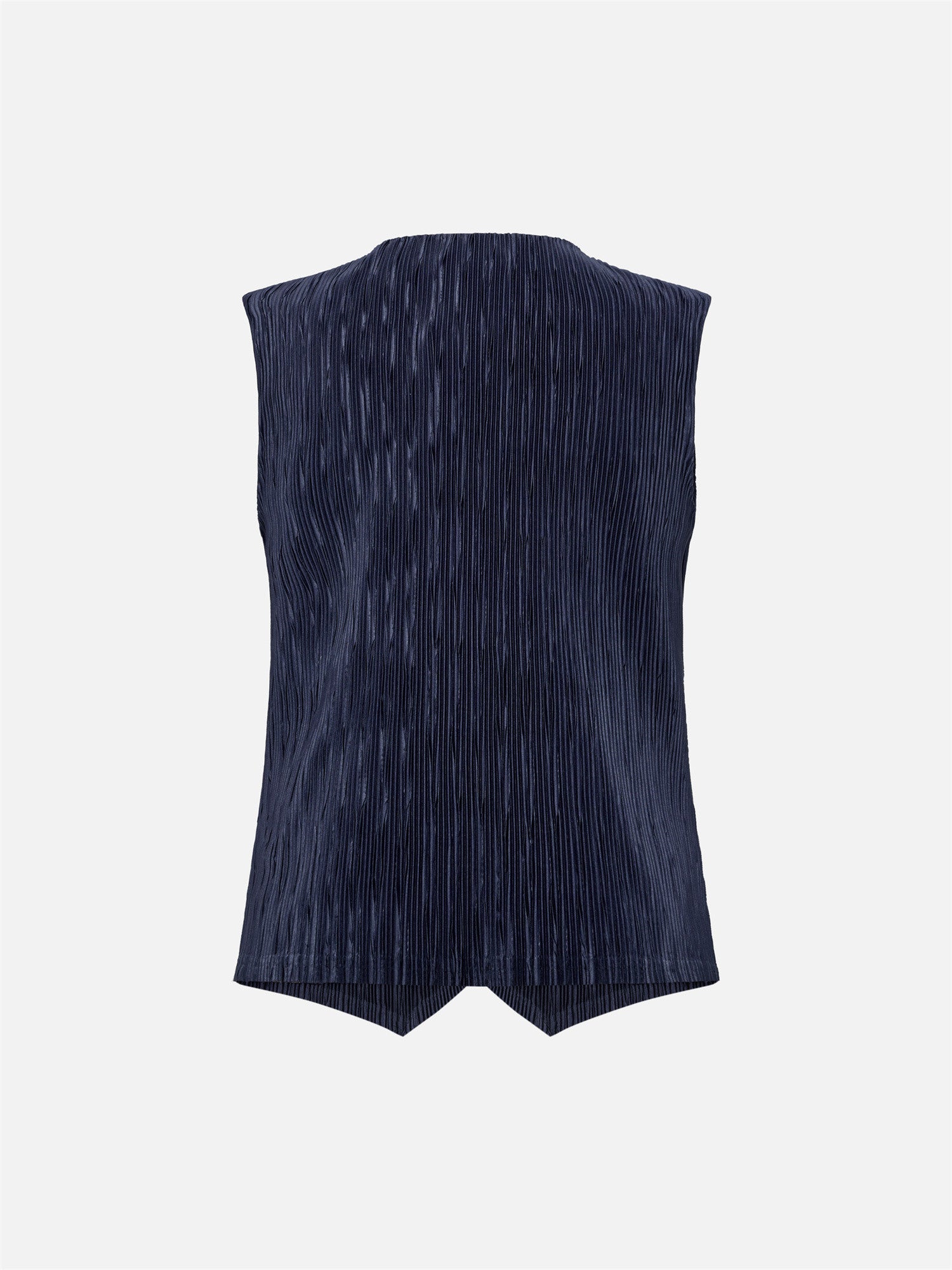 Pleated Textured Vest | Navy