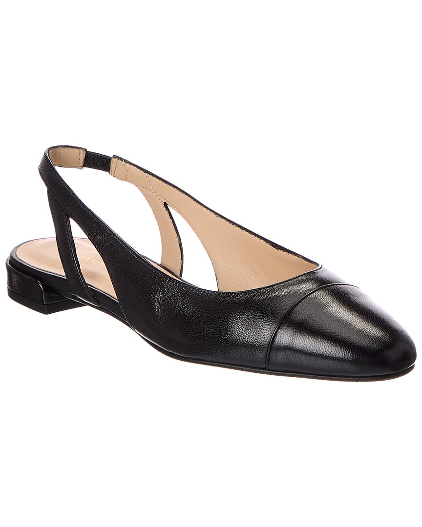 Stuart Weitzman | Womens | Sleek Leather Slingback Flat | Black
