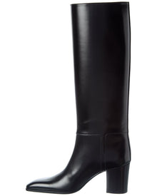 Saint Laurent | Womens | Julia 70 Leather Knee-High Boot | Black