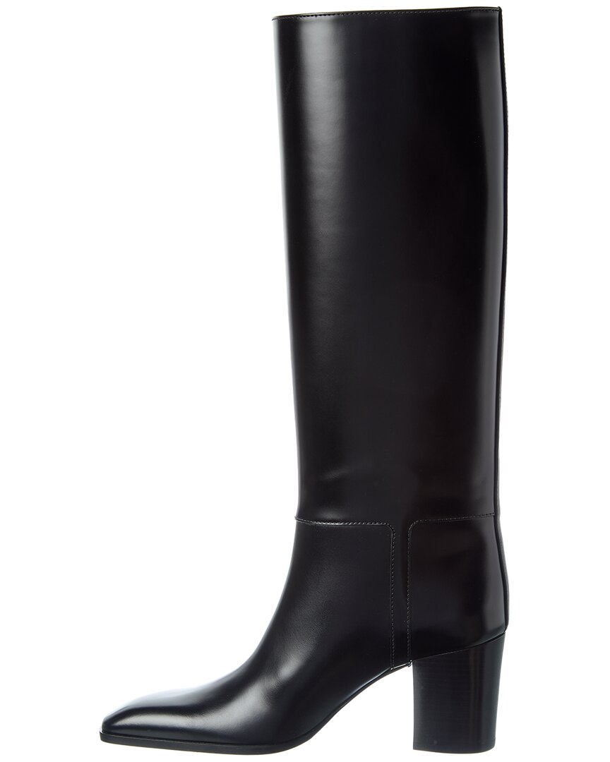 Saint Laurent | Womens | Julia 70 Leather Knee-High Boot | Black