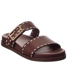 FENDI | Womens | Logo Leather Sandal | Pink