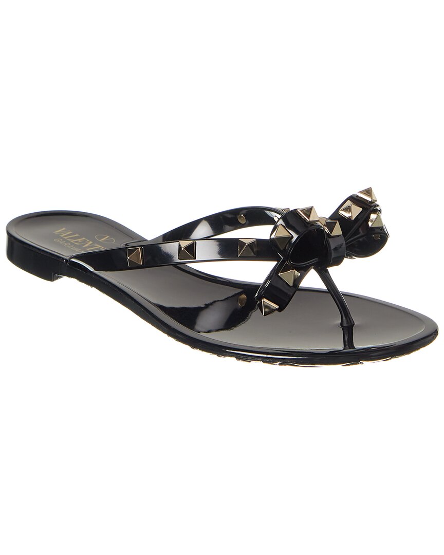 Valentino | Womens | Rockstud Rubber Flip Flop | Black