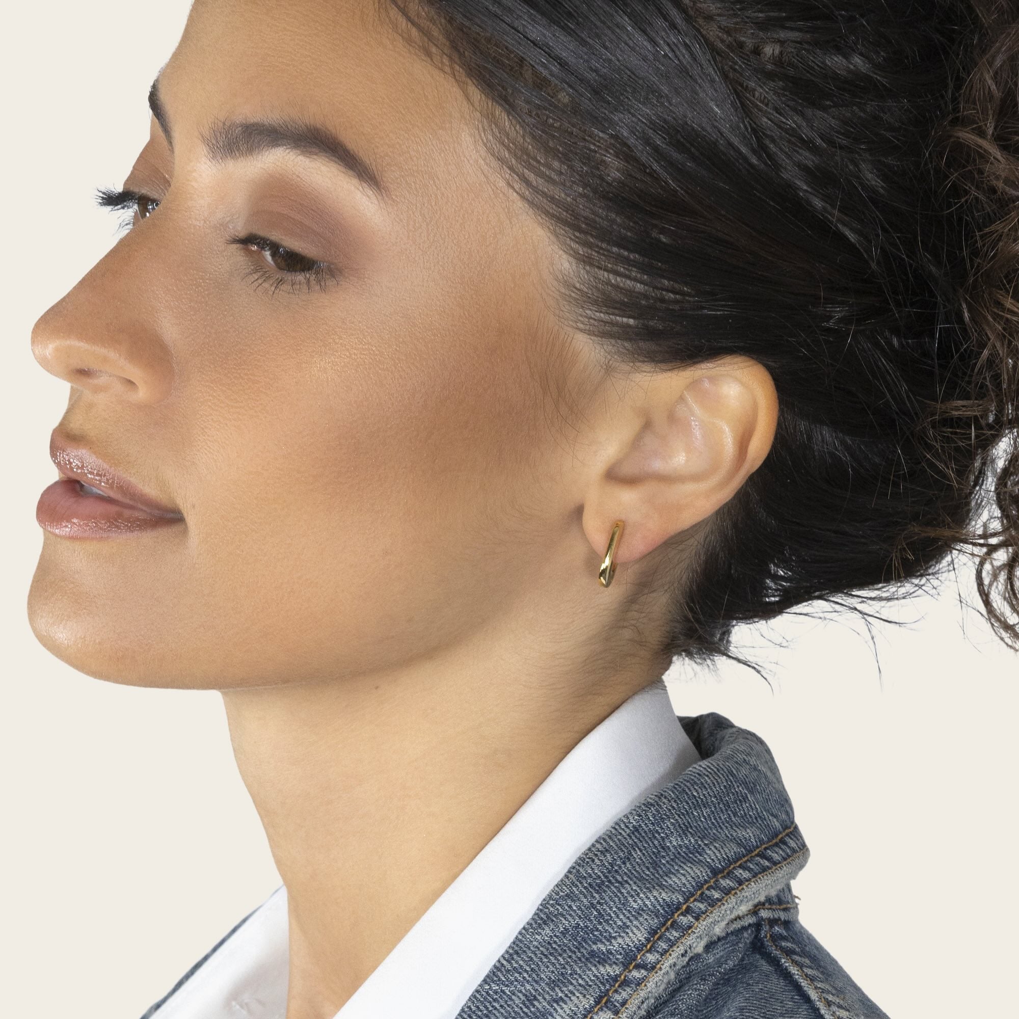 Womens | Paperclip Huggies | 18K Gold Vermeil