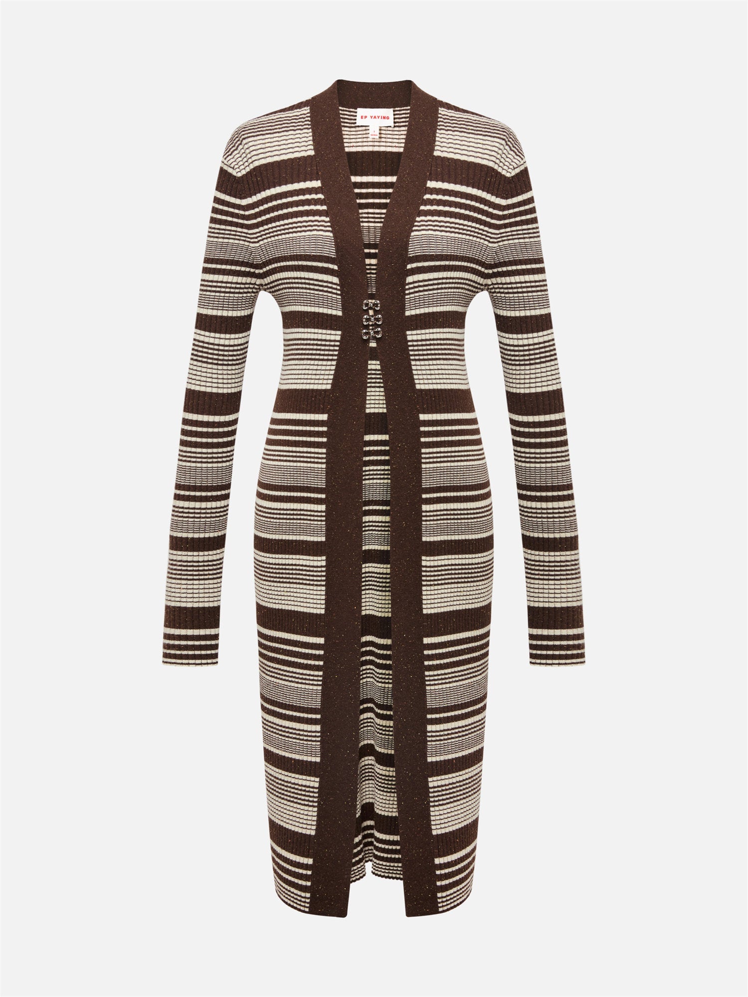 Knitted Long Cardigan Jacket | Brown