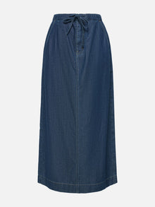 Tencel-Cotton Denim Skirt | Navy