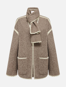 Yak Cashmere Loop Knit Coat | Camel