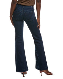 7 For All Mankind | Womens | Dojo Blue Black Santiago Kick Flare Jean | Blue