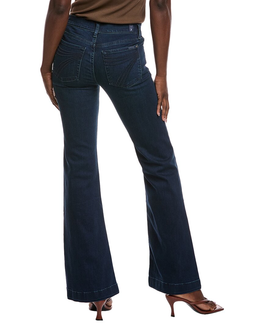 7 For All Mankind | Womens | Dojo Blue Black Santiago Kick Flare Jean | Blue