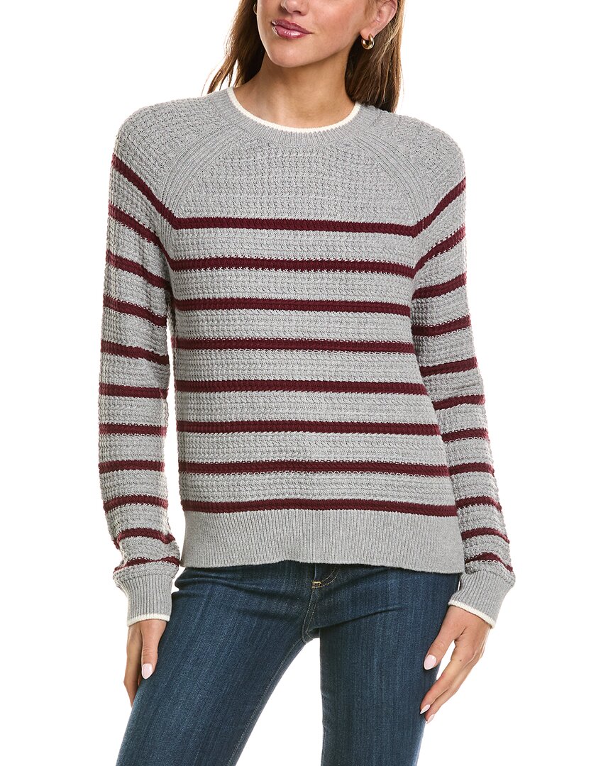 525 America | Womens | Crewneck Textured Stripe Pullover | Grey