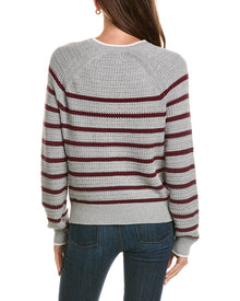525 America | Womens | Crewneck Textured Stripe Pullover | Grey