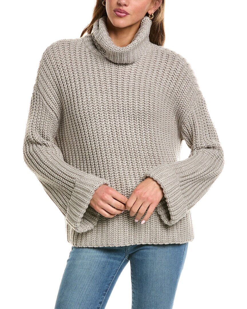 525 America | Womens | Vida Turtleneck Shaker Pullover | Grey