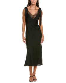 Bardot | Womens | Lydia Tie-Strap Midi Dress | Black