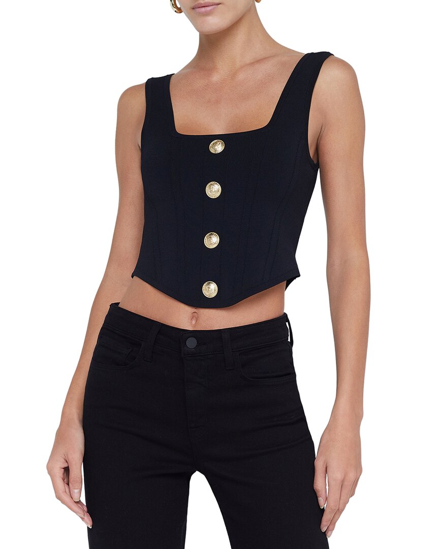 L'AGENCE | Womens | Saga Tank Top | Midnight/Gold