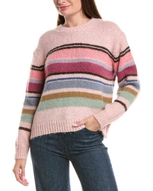 Michael Stars | Womens | Aura Striped Wool-Blend Pullover | Pink