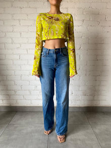 Hemant & Nandita | Floral Crop Top | Mustard