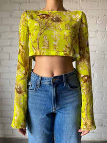 Hemant & Nandita | Floral Crop Top | Mustard