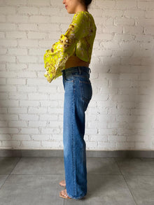 Hemant & Nandita | Floral Crop Top | Mustard